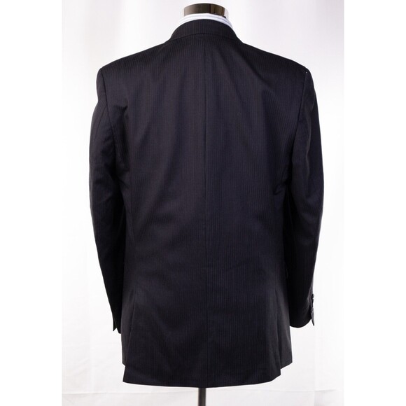 JOE JOSEPH ABBOUD Striped 2 button Blazer Black Jacket 100% Wool Sport coat 40L - Picture 3 of 13